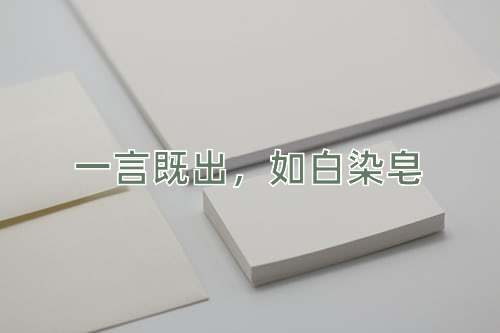 成语一言既出，如白染皂