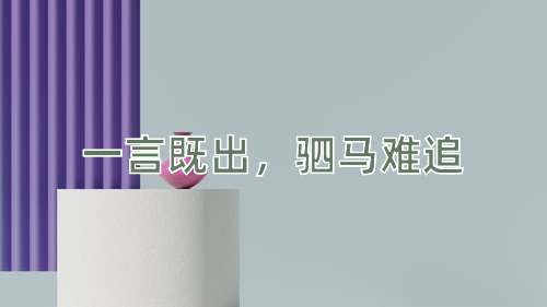 成语一言既出，驷马难追