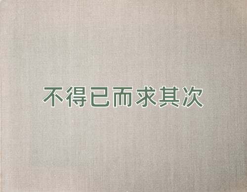成语不得已而求其次