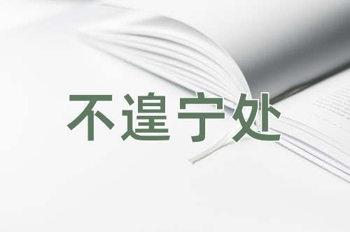 成语不遑宁处