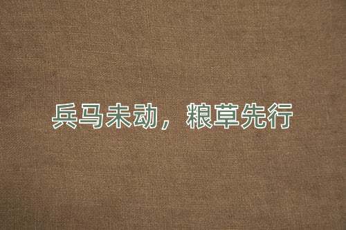 成语兵马未动，粮草先行