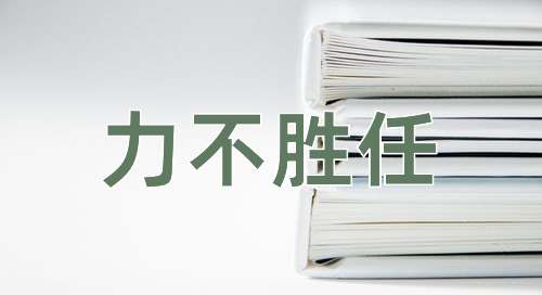 成语力不胜任