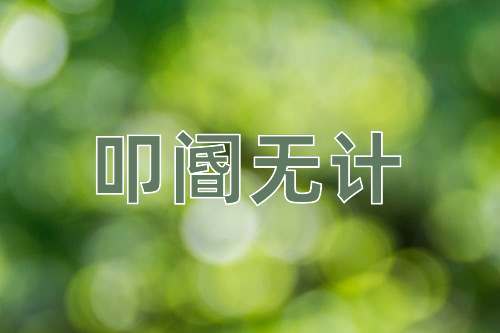 成语叩阍无计