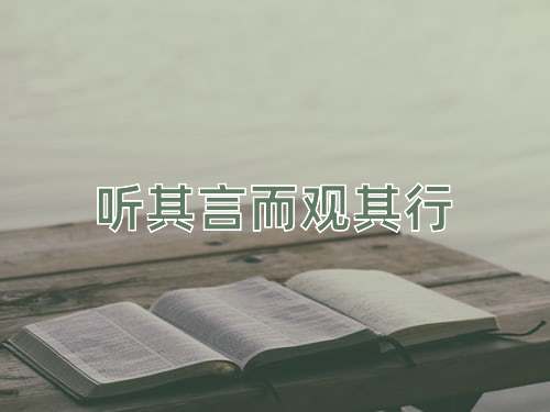 成语听其言而观其行