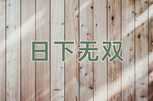 成语日下无双