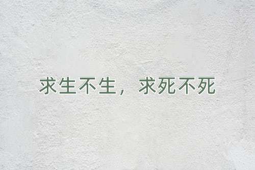 成语求生不生，求死不死