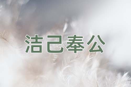 成语洁己奉公