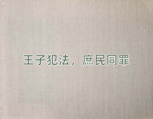 成语王子犯法，庶民同罪