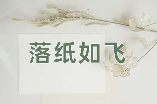 成语落纸如飞