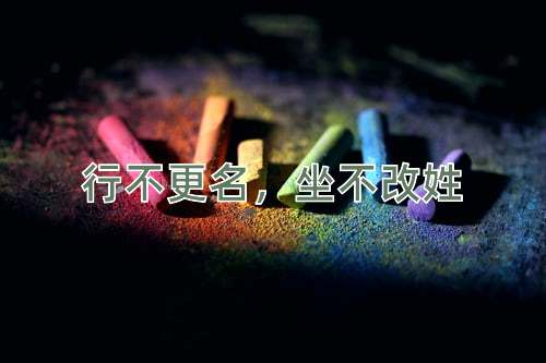 成语行不更名，坐不改姓