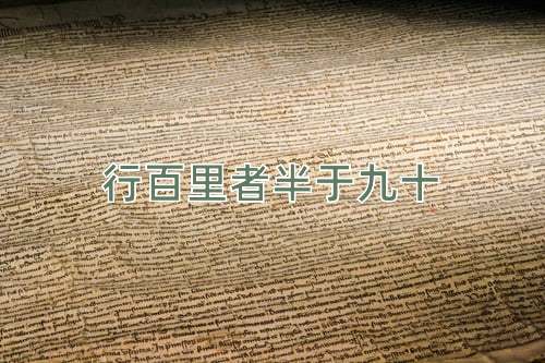 成语行百里者半于九十