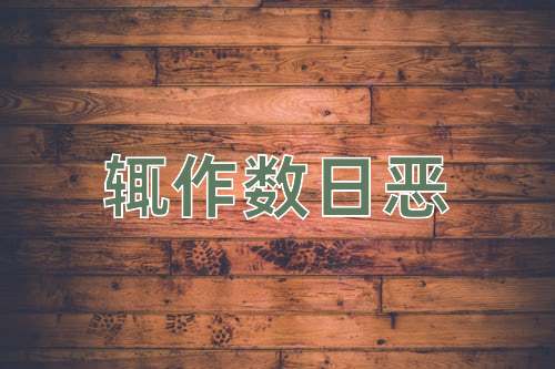 成语辄作数日恶