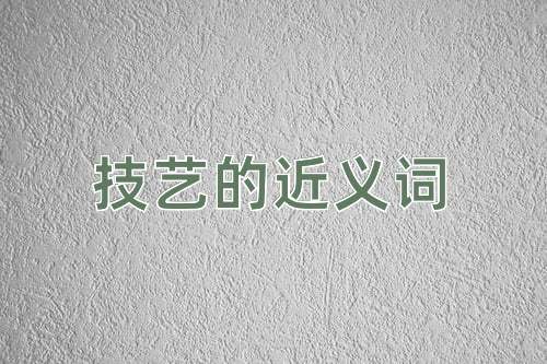 技艺的近义词
