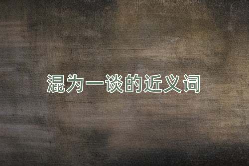混为一谈的近义词