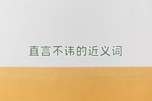 直言不讳的近义词