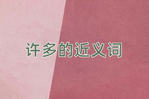 许多的近义词