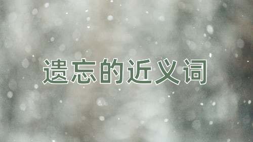 遗忘的近义词