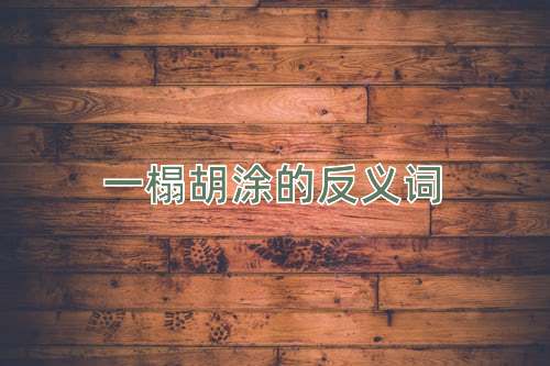 一榻胡涂的反义词