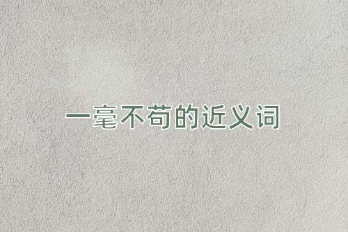 一毫不苟的近义词
