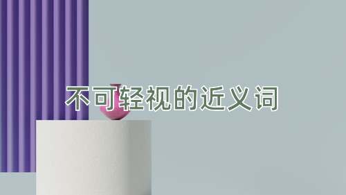 不可轻视的近义词