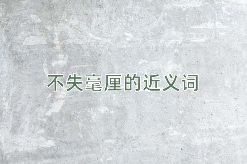 不失毫厘的近义词