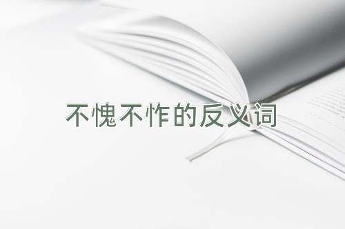 不愧不怍的反义词
