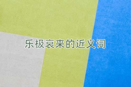 乐极哀来的近义词