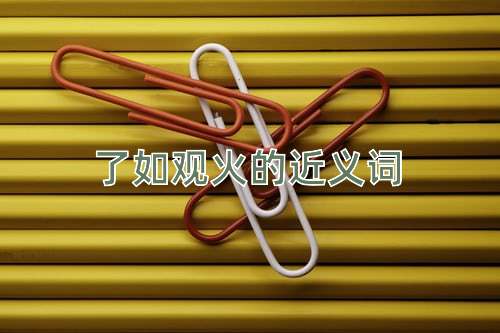 了如观火的近义词