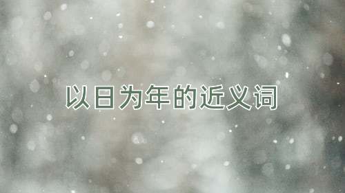 以日为年的近义词