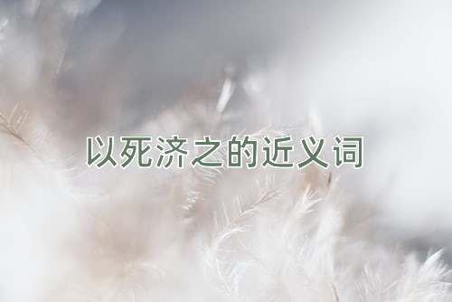 以死济之的近义词