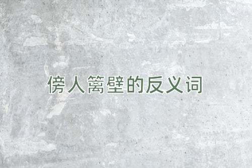 傍人篱壁的反义词