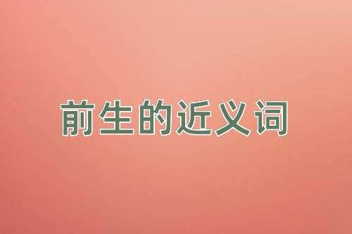 前生的近义词