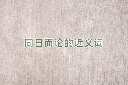 同日而论的近义词