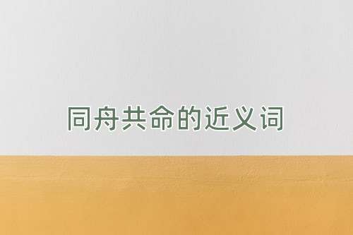 同舟共命的近义词