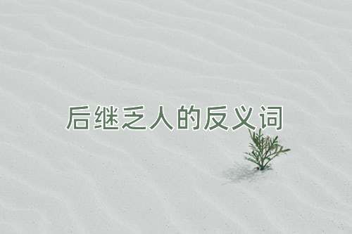 后继乏人的反义词