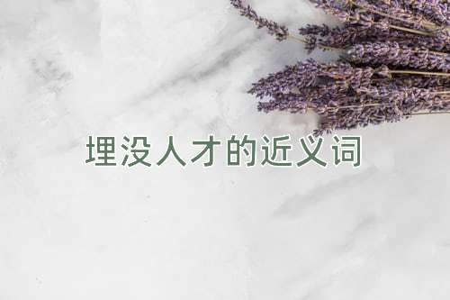 埋没人才的近义词