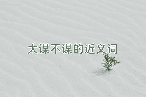 大谋不谋的近义词