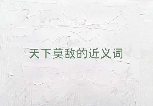 天下莫敌的近义词
