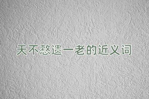 天不憗遗一老的近义词