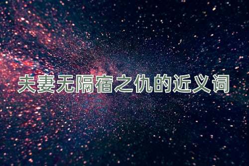 夫妻无隔宿之仇的近义词