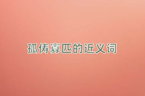 孤俦寡匹的近义词