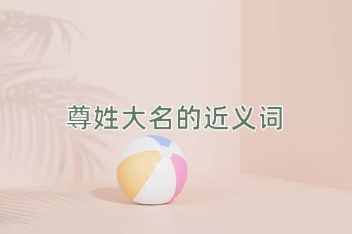 尊姓大名的近义词