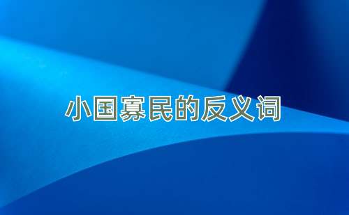 小国寡民的反义词