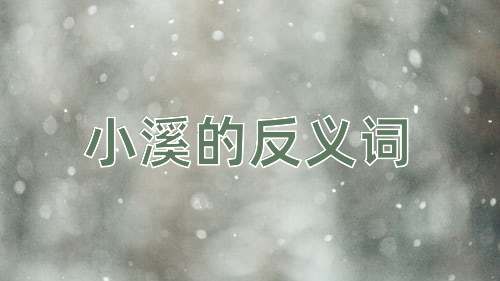 小溪的反义词