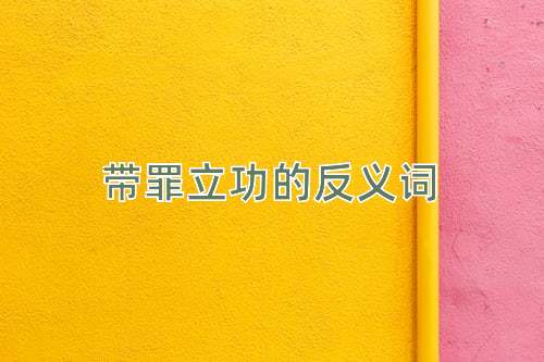 带罪立功的反义词