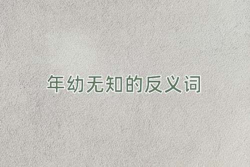 年幼无知的反义词