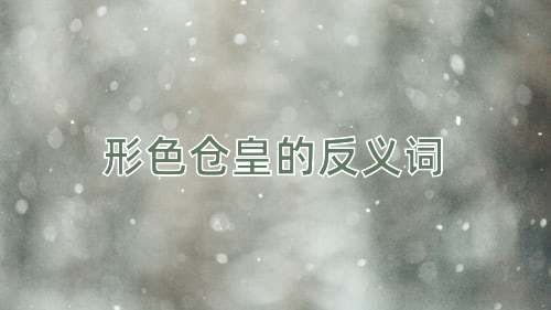 形色仓皇的反义词