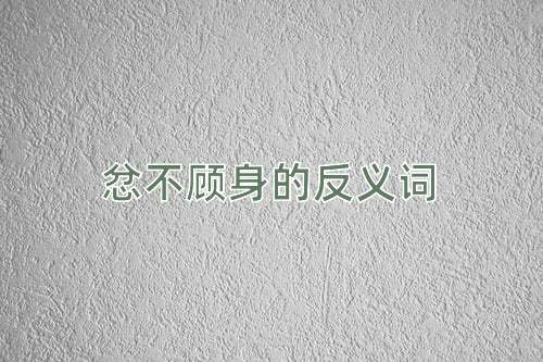 忿不顾身的反义词