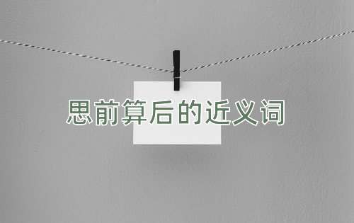 思前算后的近义词