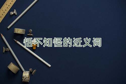 恬不知怪的近义词
